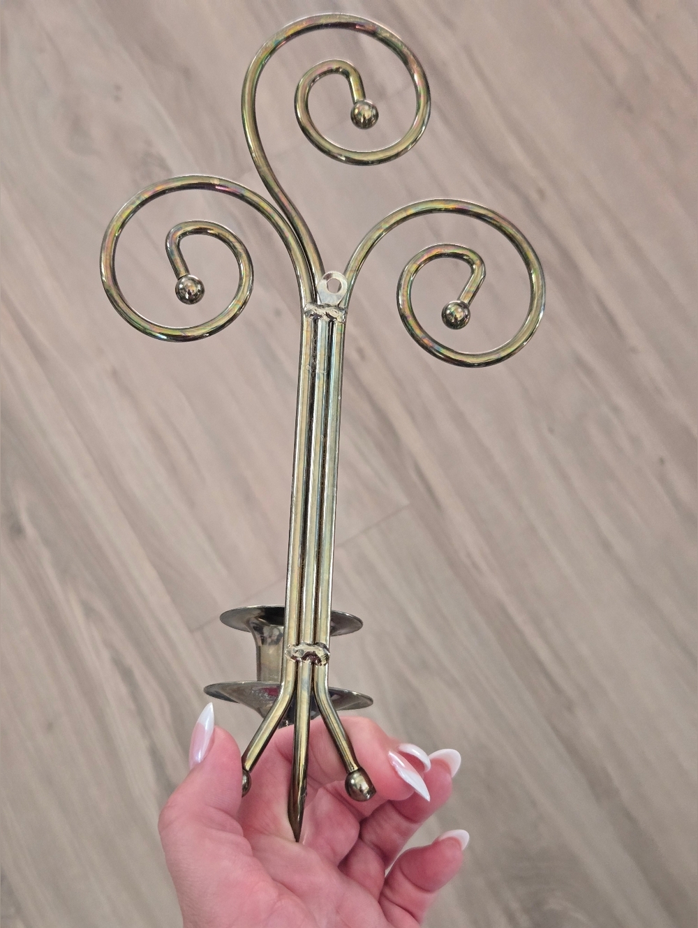 Vintage Home Interiors & Gifts Brass Scroll Wall Sconces - Set of 2 - Picture 10 of 11